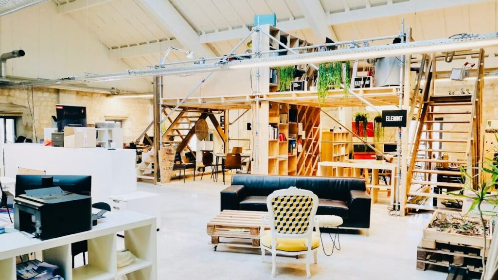 intérieur du coworking à Bordeaux Eco Darwin